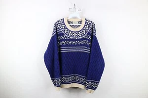 Vintage 70s 80s United Color of Benetton Mens 48 Shetland Wool Fair Isle Sweater - Picture 1 of 14