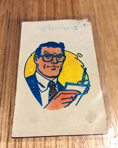 RARE Argentina Clark Kent Tattoo wrapper STANI Topps DC Super Heroes 1960's - Picture 1 of 2