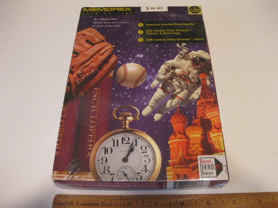 Vintage IBM PC Software Memorex Gold Edition "As Times Go" DOS CDROM 1995 Sealed - Image 1 of 4