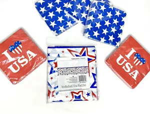 American Greeting Patriotic Election Napkins 4th of July Table Cover 80 Cocktail - Picture 1 of 4