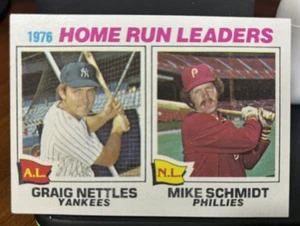 1977 Topps - League Leaders #2 Mike Schmidt, Graig Nettles - Picture 1 of 2