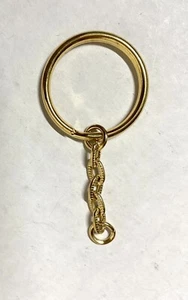 Key Ring with Textured Chain and Jump Rings 1 Inch, 40 Pack- Gold Plate - Picture 1 of 5