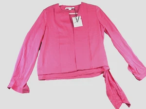 Diane von Furstenberg Bluse Damen 2 rosa Rüschen LS Oberteil Knopf leise Luxus - Bild 1 von 10
