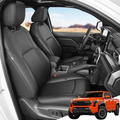 Fundas de asiento de cobertura completa para Toyota Tacoma 2024 2025 doble/cabina SR SR5 cuero Foto 1 de 4