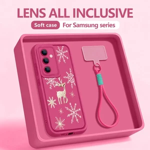 Christmas Elk Case For Samsung A56 A17 A36 A16 A15 A35 A05S A55 Cover With Strap - Picture 1 of 19