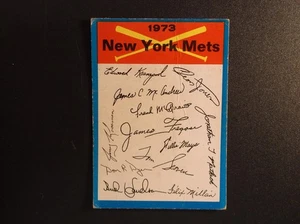Tarjeta de lista de verificación 1973 Topps de béisbol de los Mets de Nueva York - Imagen 1 de 2