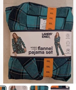 Lands End - Juego de pijama de franela de 2 piezas para mujer - Cuadros verdes - Talla XL - NUEVO - Imagen 1 de 4