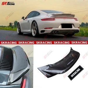 Carbon Fiber/Forged/Unpainted FRP Rear Spoiler Wing Fits Porsche 911 991 2013-19 - Picture 1 of 31