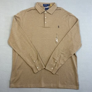 Polo Ralph Lauren Herren Langarm Custom Slim Stretch Poloshirt Braun XXL 2XL - Bild 1 von 16