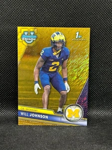 Bowman University 2023 cromo #157 Will Johnson primer refractor brillo dorado/50 - Imagen 1 de 2