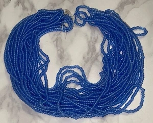Vintage Crafting  Blue Seed Beads Parts Repair Jewelry Making Mixed Lot CRF7-16 - Picture 1 of 6