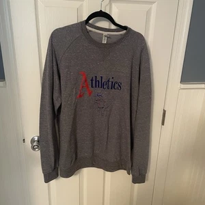 Jerzees Crewneck Sweatshirt Unisex XL Gray Philadelphia Athletics MLB Baseball - Afbeelding 1 van 9