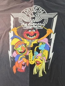 The Muppets T Shirt Dr. Teeth & The Electric Mayhem XL Hot Topic Black Two Tone - Picture 1 of 5