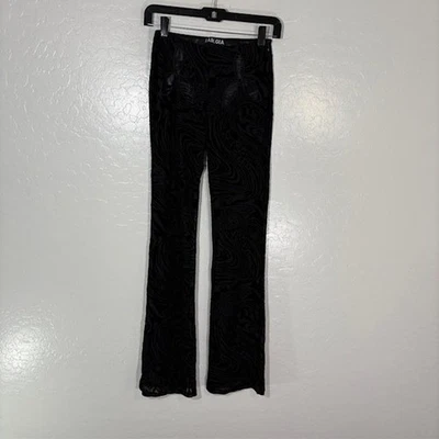 Pantalones I.AM.GIA Para Mujer Pequeños Negros Malla Transparente Terciopelo Acampanado Estampado Animal Y2K Gótico Foto 1 de 4