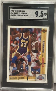 1991-92 Upper Deck #34 Magic Johnson VS Michael Jordan SGC 9.5 MINT - Bild 1 von 2