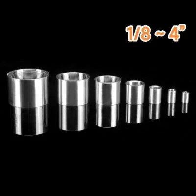 Threaded Pipe Fittings Straight Connector304 Stainless Steel 1/8"~4" BSP Female - Image 1 of 4