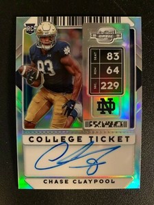 2020 Contenders Silver Optic CHASE CLAYPOOL On Card AUTO College Ticket #138