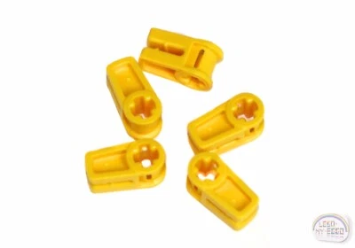 LEGO Technic - 5 x Wire Clip w/ Axle Hole - Yellow - New - (49283, EV3) - Image 1 of 4