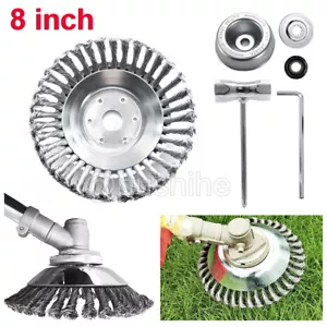 Tagliaspazzole ruota filo in acciaio 8" testa tagliaerba mangia erbacce con kit adattatore 8 pollici - Foto 1 di 9