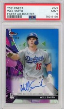 2021 Topps Finest Will Smith Blue Refractor Auto 84/150 #FA-WS LA Dodgers  PSA 9