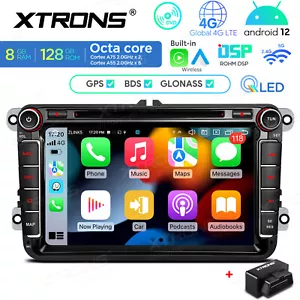 OBD+4G LTE Android 14 8-Core CarPlay GPS Stereo DVD Radio Navi For VW Jetta Seat - Picture 1 of 21
