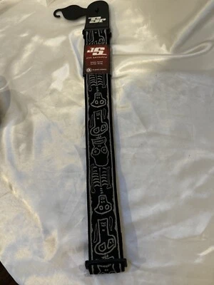 Correa de guitarra Planet Waves Joe Satriani, Skull n' Bones negro blanco en paquete Foto 1 de 4