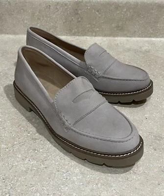 Mocasines Rockport para mujer 8, cuero topo sin cordones Penny Foto 1 de 4