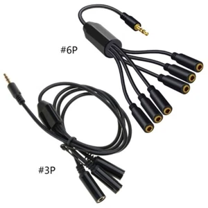 3.5mm 1 to 3/6 Headsets Splitter Cable Adapters for Earphone Headphone 20 Long - Afbeelding 1 van 10