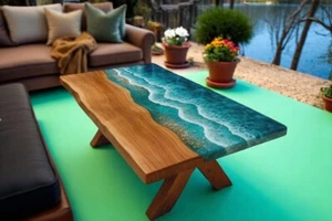 48" x 24" Epoxy Table Top | River Table | Dining/Office Desk | Coffee Tabletop - Picture 1 of 13