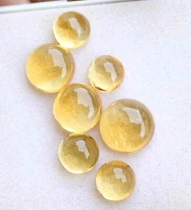 19.2 Ct BEST NATURAL CITRINE ROUND CABOCHON FLAT BACK CALIBRATED LOOSE GEMSTONES - Picture 1 of 2