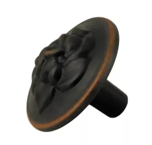 (5 Pack) 1-1/4 inch Old Rose Pattern Knob Venetian Bronze - Picture 1 of 1