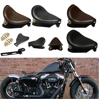 Kit de soporte base de resorte de cuero llama asiento SOLO para Harley Sportster Dyna personalizado Foto 1 de 4