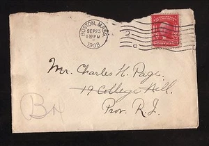 1908 Boston Massachusetts Cover - Picture 1 of 1