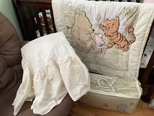 Vintage Winnie The Pooh Classic 3 Piece Nursery Set Crib Blanket Comforter Quilt
