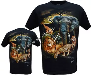 Nueva Camiseta León Tigre Elefante Jirafa Linda Animales de la Selva S - 3XL por Wild - Imagen 1 de 3
