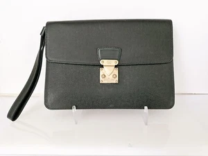 Louis Vuitton Green Taiga Kourad Clutch - Picture 1 of 13