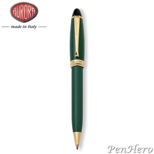 Aurora Ipsilon Green Ballpoint Pen B31 with gold trim and clip - Picture 1 of 5