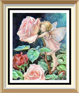 CICELY MARY BARKER Vintage Style Victorian Wall Art Print FLOWER ROSE FAIRY 7x5 - Picture 1 of 1