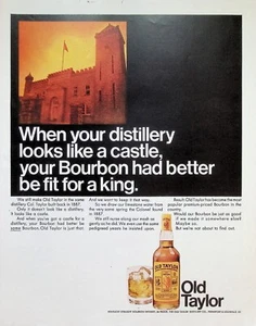 VINTAGE 1960s Print Ad ~ Old Taylor Bourbon Whiskey ~ ...fit for a king - Picture 1 of 1