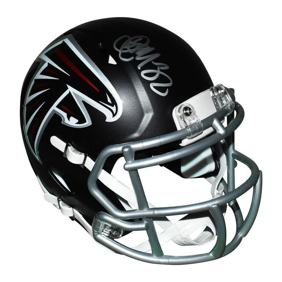 Casco de fútbol americano negro mini réplica de velocidad firmado por Jamal Anderson Atlanta Falcons - Foto 1 de 4