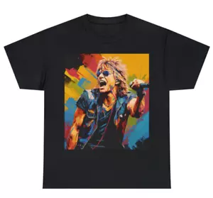Jon Bon Jovi T-Shirt/Tee/Top/Shirt Black With a Unique Design. Unisex - Picture 1 of 5