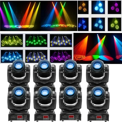 1/8PCS RGBW LED Moving Head Stage Lighting DMX512 8 Gobo DJ Disco Party Light - Image 1 of 4
