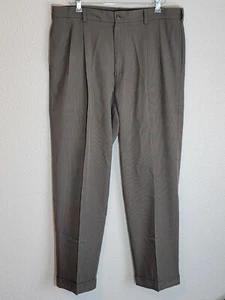 geoffrey beene dress pants mens size 36x30 regular tapered pleated front gray - Picture 1 of 14