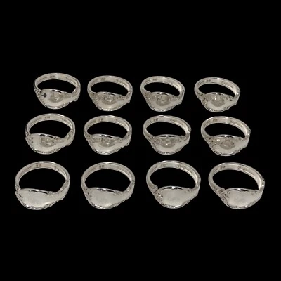 12 Vintage HTF 1847 Rogers Bros IS Silver Plate Reflection Napkin Rings “S” Mono - Image 1 of 3
