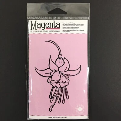 Sello de goma magenta fucsia con flores sin montar Foto 1 de 2