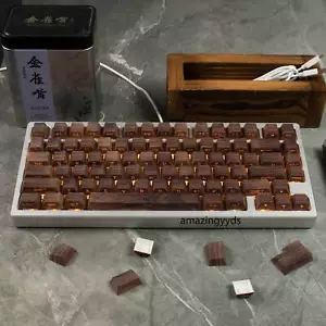 PBT material Walnut side light Mechanical keyboard keycaps 136 key - Picture 1 of 21