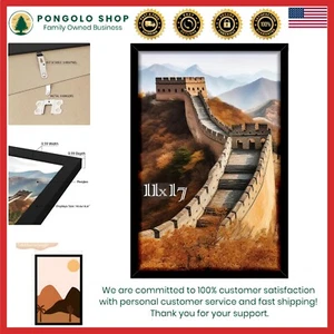 11X17 Picture Frame Black Poster Frame to Display 11 by 17 Inch Picture Photo - Picture 1 of 10