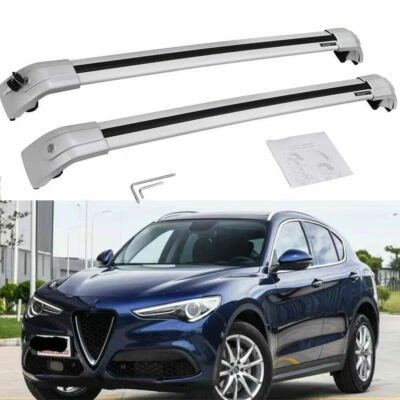 Barra transversal de riel de techo bloqueable para Alfa-Romeo Stelvio 2017-2025 Foto 1 de 4