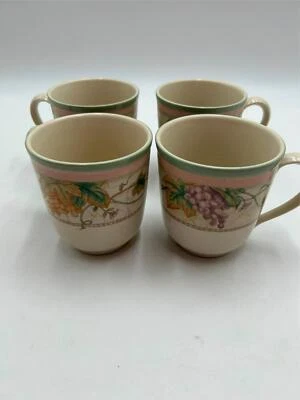 4) TAZAS DE CAFÉ NORITAKE NAPA VINES PIEDRA INFORMAL EN MUY BUENA CONDICIÓN Foto 1 de 4