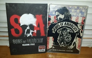 ~ SONS OF ANARCHY ~ DVD Sets - Season 1 and Season 5 ~ NEW & SEALED - Picture 1 of 2